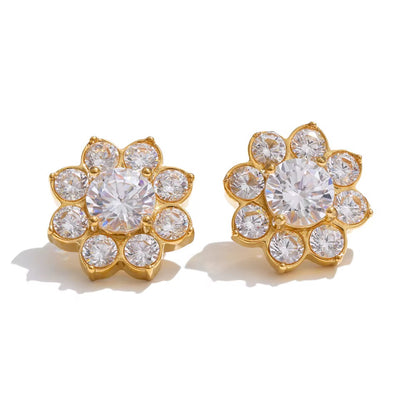 Aurora Bloom Crystal Stud Earrings