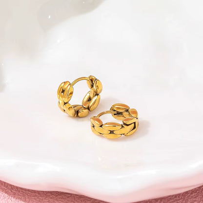 Waterproof 18K Gold Chain Huggie Earrings