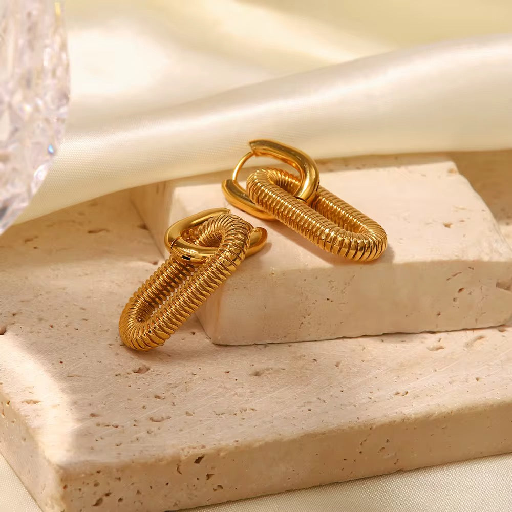 Double Link Statement Earrings