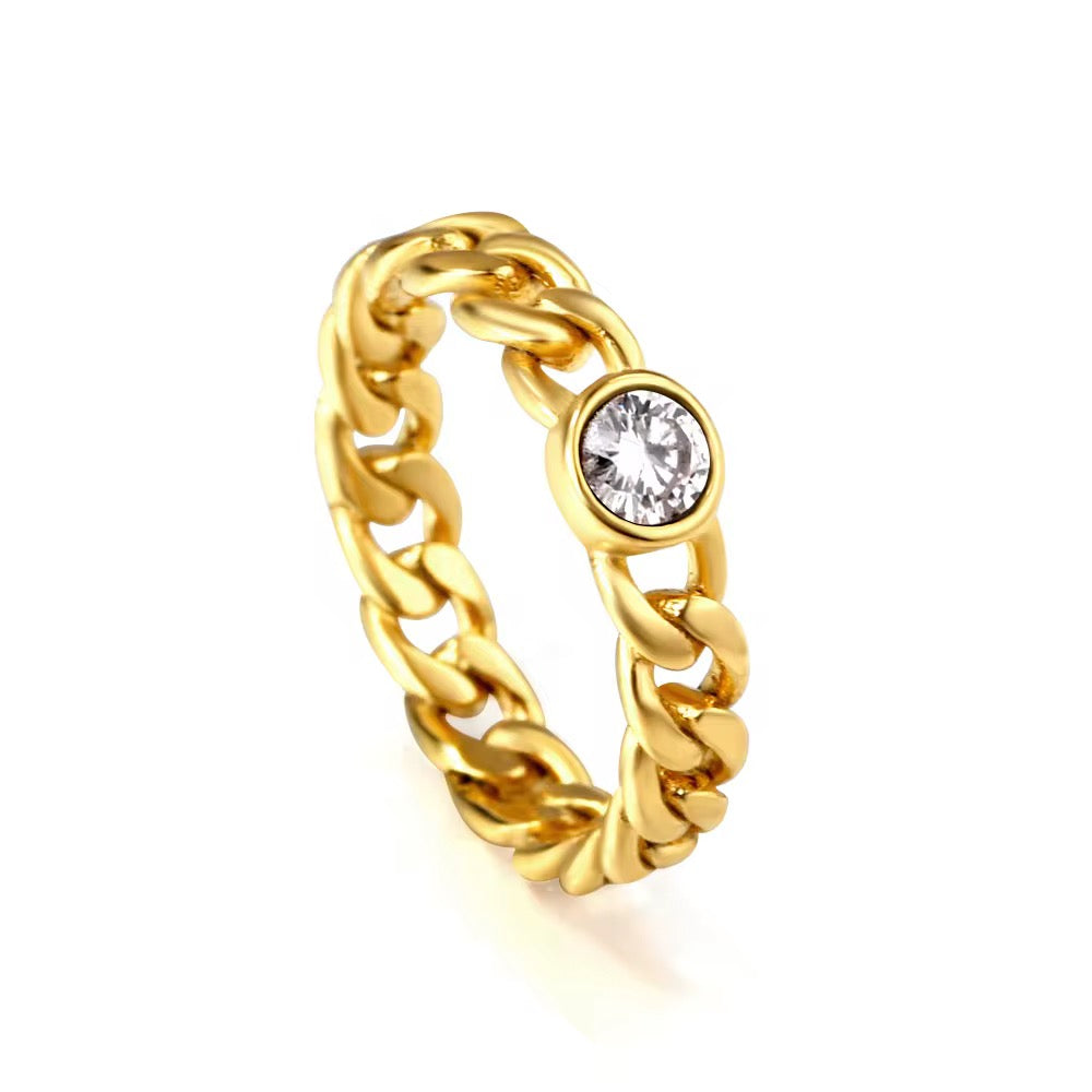 Chain Crystal Statement Ring